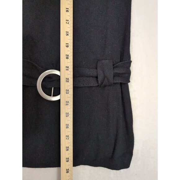 Vintage INC Micro Mini Sweater Dress Petite M Black Y2K Turtleneck Belted - Picture 9 of 10